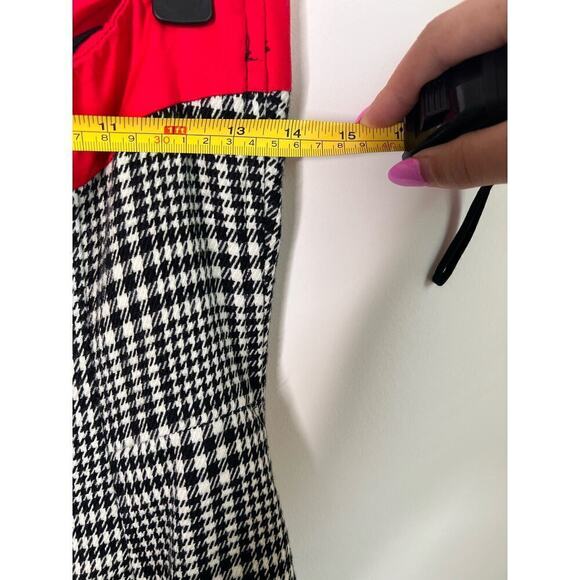 Karlie Bow Houndstooth Strapless Knee Length Sheath Dress Gray Women's Sz Small - Picture 10 of 11